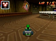 Luigi driving his Standard LG on Luigi's Mansion.