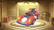 The Super 1, the red variant of the Blue Seven in Mario Kart Tour.