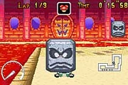  is squished by a Thwomp in Mario Kart: Super Circuit.