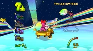 Birdo and King Boo racing at the track.
