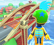 Track icon in Mario Kart Tour starring Larry Mii Racing Suit!