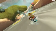Peach racing at Shy Guy Falls on her Jet Bike.