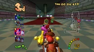 Birdo and King Boo racing at the Lobby.