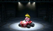 Princess Peach and Female Mii's coloration of the Birthday Girl. The shoe is red, with light red bows and ribbons with light pink spots on them.