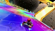 Mario performing a Mini-Turbo on the first turn.