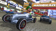 Luigi in a DLC pack promotional screenshot from Mario Kart 8.