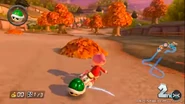 Female Villager about to try out her luck with an Animal Crossing-themed Pile of Leaves! Will she get a Starman? Or will she just spawn a measley Banana?