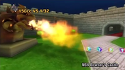 A Bowser Statue breathing fire!