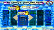 Selecting the Wario Cup from the menu.