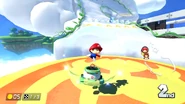 Bouncing on a Bowser Balloon.