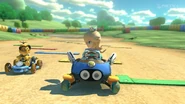 Rosalina and Lakitu approach the course's finish line.