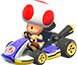 Toad in Mario Kart 8.