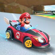 Mario drifting on the track.