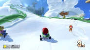 Baby Mario racing with Baby Peach.