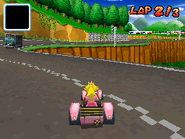 Peach doing a Time Trial on the track.