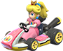 On her Standard Kart.