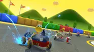 Mario Circuit 3 Group Screenshot MK8DX.webp (90 KB) Koopa Troopa and others conquering the challenging hairpin turn on SNES Mario Circuit 3.
