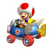 Artwork of Toad in his Cheep Charger.