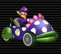 Waluigi in his Piranha Prowler.