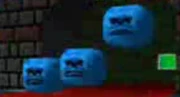 The row of 3 Thwomps in the Mario Kart 64 version of Bowser's Castle.