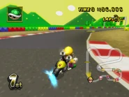 SNESMarioCircuit33-MKWii.png (526 KB) Wario drifting at the track.