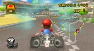 Mario about to use a Mega Mushroom