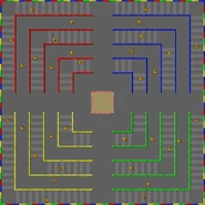 The stage, as it appears in Super Mario Kart.