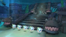 View of the stairs leading up to the ruins.