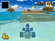 Waluigi racing at Cheep Cheep Beach.