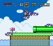 A Super Mario World screenshot featuring several Dolphins.