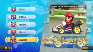 The addition of the 200cc mode in Version 4.0.