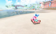 Peach Beach game play in Mario Kart World.