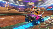 Bowser racing at GCN Waluigi Stadium in Mario Kart 8 Deluxe.