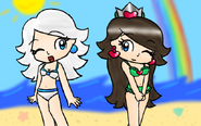 Cherry and her friend Lyndsay at the beach