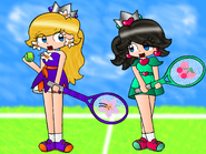 Cherry and her cousin Hibiscus playing Tennis :D