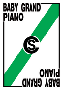 Baby grand piano prize card