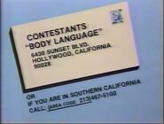 Body Language Contestant Plug 1984