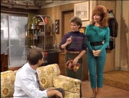 Marcy holding part of the centerfold for Miss October 1987, Brandi Brandt