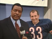 James talking with Al "Shoehorn" Bundy before the start of the Super Bowl in "Damn Bundys"