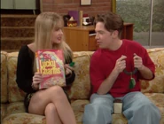 Kelly clutching a box of Lucky Charms after Madame Inga cursed the Bundy family