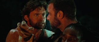 Logan saves a woman from Sabretooth