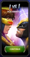 Quickmatch Cyclops (Blue Team) vs Wolverine tile (default tile)