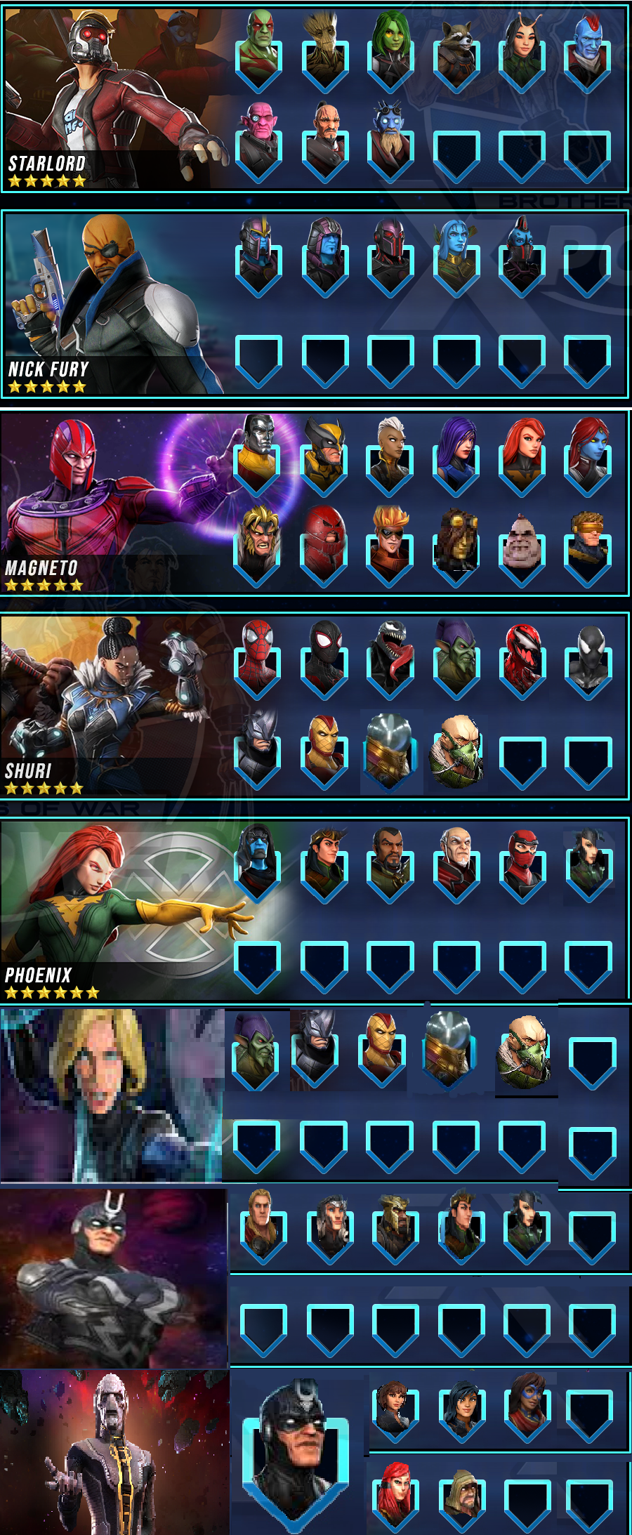 Atualização da conta e Novos infográficos!!! Marvel Strike Force