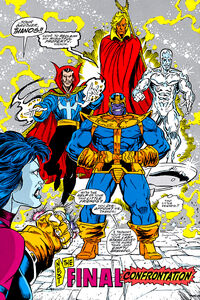 Thanos and heroes versus Nebula