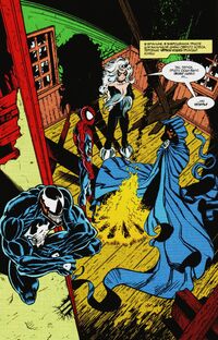 Spider-Man, Venom, Black Cat and Cloak at St