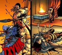 Локи убивает Бальдера.