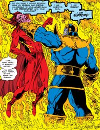 Thanos catches Mephisto