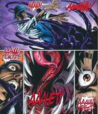 Монстр съедает уборщицу.