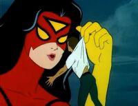 Spider-Woman is taking Jaques Larod Earth-700459