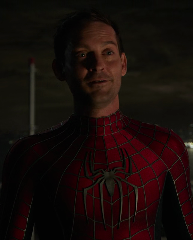 Peter Parker in front of Otto Octavius